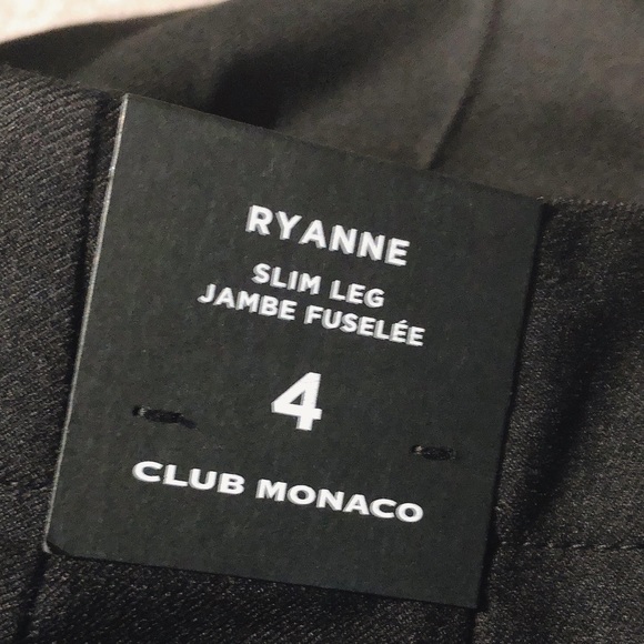 Club Monaco Wool Tuxedo Stripe Pants Black Base Cropped Ankle Size 4 NWT $179 - Picture 8 of 9